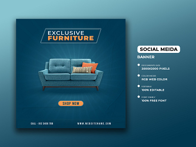 Furniture | Social Media Post Design Template ad banner ads advertising design banner ads banner design branding design facebook ad facebook ads facebook banner furniture post google ad banner graphic design instagram banner product banner social media ad social media banner social media post web banner