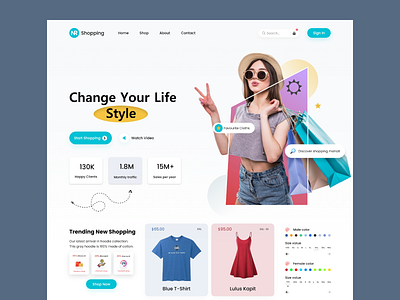 Clothing Store Web UI cloths explore design cover photo design design graphic design interface minimal design research ui ux design web design website design