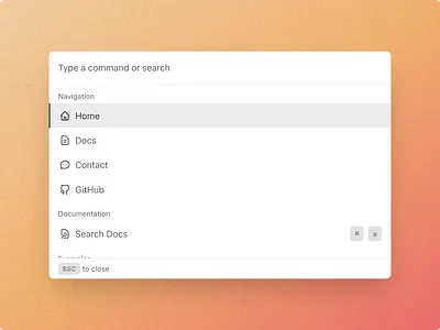 ⌘ + k design ui