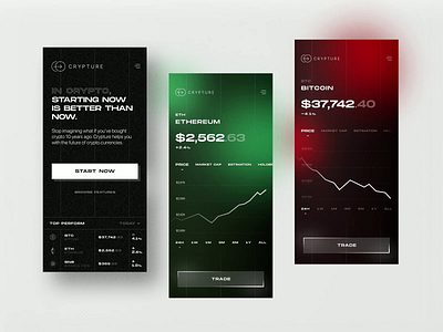 Crypture | The future of crypto starts now binance bitcoin blockchain btc coin crypto cryptocurrency dark theme ethereum fintech mobile ui nft token trade wallet website