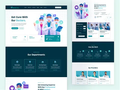 Medical Healthcare service web design biotech clinic conssultant design doctors health healthcare homepage hospital landing page medical website landing page medicine nahid pharmacy website landing page service telemedicine ui uiux web
