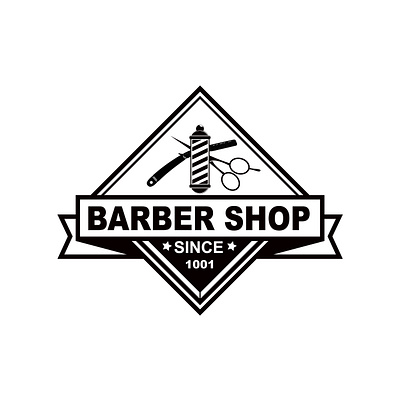 Barber shop logo barber shop logo branding combination mark design g gfx graphic design illustration illustrator logo vector