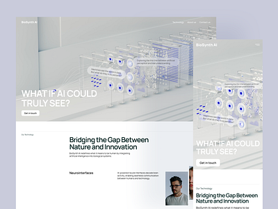 BioSynth AI – The Future of Human & AI Symbiosis ai healthcare neurointerfaces typography ui ux web webdesign