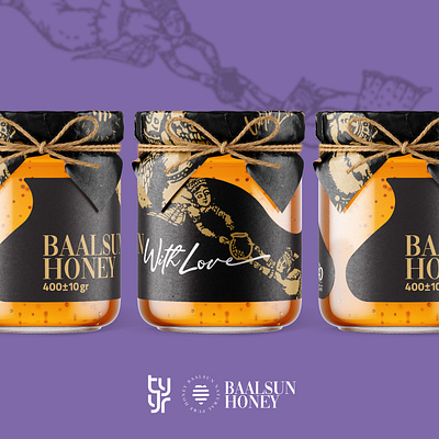 ‌BAALSUN Honey Packaging Design | 2021 black label branding design golden label honey logo honey pachaging honeylogo illustration illustrator label label design logo logo design logodesign logoinspiration organic honey packaging packaging design vector