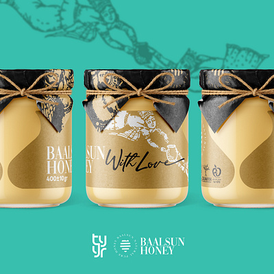 ‌BAALSUN Honey Packaging Design | 2021 black label branding design golden label honey honey logo honey packaging honeylogo illustration illustrator label label design logo logo design logodesign logoinspiration organic honey packaging packaging design vector