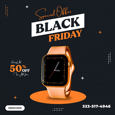 Watch Discount Offer Post ( Black Friday ) adobe illustrator adobe photoshop advertisement branding design graphic design illustration product watch post