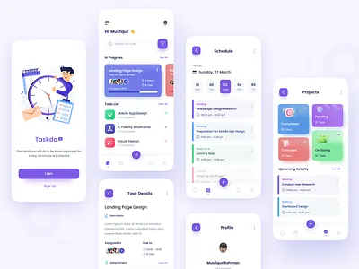 Taskdo | Task Management Mobile App Design app design app ui clean design daily task interface design management app minimal mobile app project management task management team uiux