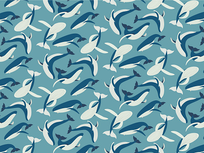 Whale Pattern animal flat nature ocean pattern sea whale