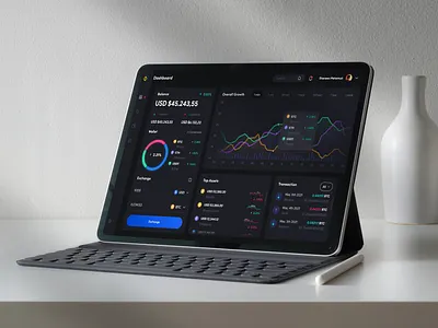 Dark Crypto Dashboard UI design admin admin panel admin theme admin ui banking blockchain crypto crypto dashboard dark dark theme dark ui dashbroad finance finance dashboard interface night mode sidebar ui user dashboard ux