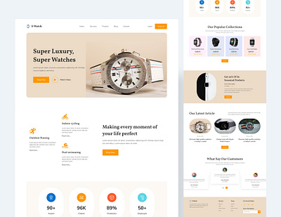 E-commerce Website For Watches design ui web