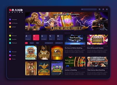 Casino concept betting casino design flat gambling ui