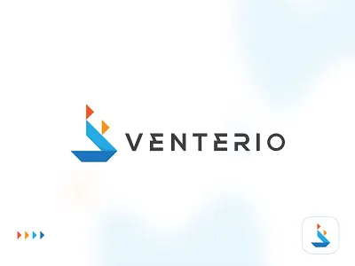 Crypto App logo Design app logo boat logo flat grid gloden ratio fly logo logo logo mark minimal logo saas sass b2c sea logo shape logo v logo v logo design