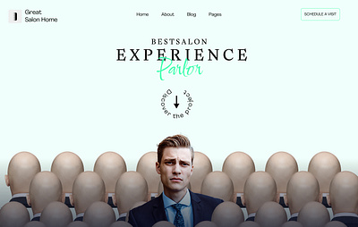 Salon Homepage design green ui design hairstyle ui minimal ui design salon ui salon ui design typography typography ui design ui ux web