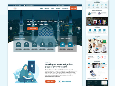 Islamic Landing Page apps design cx design islamic landing page islamic website landing page design modern website mosjid website mosque website ui prototyping quran software ui design ui trend ui trends 2022 user interface ux design web ui design website website design wireframe