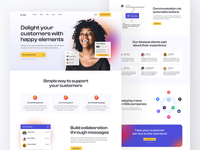 Support Desk SaaS Website design help desk hero section homepage interface landing page saas software startup support template theme ui ui kit website