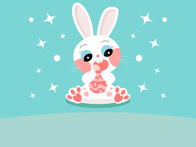 Cute Kawaii Animal Bunny 🐇🐇❤️❤️ bunnies cute cute animals doodle easter day easter egg eggs funny animals graphic design happy easter hare holidays illustration kawaii kawaii animals nature rabbit rabbits spring vector