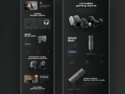 EPOS Landing page - part 2 design headphones landing microphone typography ui ux web web design website