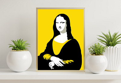 Minimal Mona Lisa Portrait illustration