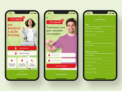 CFG BANK - Refonte de l'application mobile app design application bank banking banking app banking application cfg bank mobile mobile app mobile ui ui ui design uiux