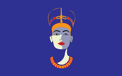 Minimal Illustration of Queen Nefertiti Bust art design illustration