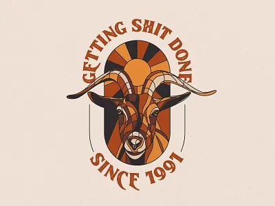 Year of the Goat 1991 90sbaby design freelance goat illustration illustrator typography yearofthegoat