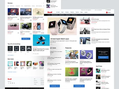 Stuff.tv new website article categories comparing design desktop gadgets geek homepage mobile news product redesign reviews sorting structure tests typography ui ux white space