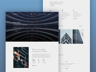 Architecture Studio Website Design architect architectural architecture architecture studio design elegant landing page design modern design real estate web design