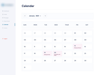 Calendar UI design ui web webdesign