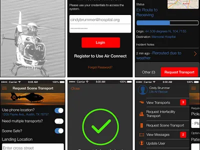 iOS app design for medical transport service app design mobile ui ux