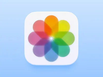 Apple Photos App Icon (Glassmorphism Version) app app icon clean concept dailyui design glassmorphism icon design iconography logo modern neumorphism trend ui ui design