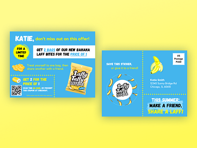 Laff Bites Kids Promotional Postcard Print Design advertising graphic design mail marketing postcard prints