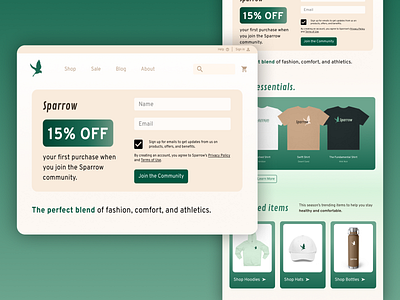 Sparrow Online Clothing Store Landing Page Design branding clothing store ecommerce figma graphic design home page landing page online ui user interface web design website
