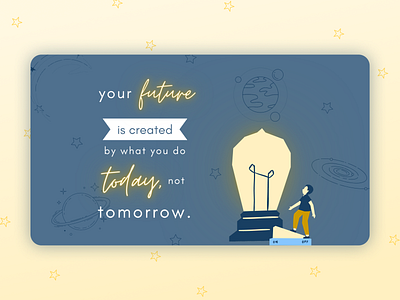 Lightbulb Glowing Quote Wallpaper Design (Navy and Yellow) background desktop glass glow graphic design lightbulb quote simple typography wallpaper