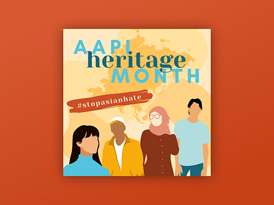 AAPI Heritage Month Minimalist Social Media Post aapi awareness graphic design illustration instagram minimalist post simple social media stopasianhate