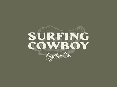 Surfing Cowboy Oyster Co. branding combinationmark foodandbeverage graphic design logo oyster oysters restaurantbranding typography