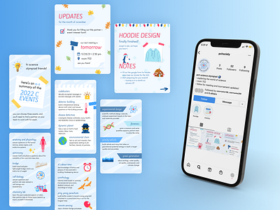 Science Olympiad Instagram Stories Social Media Content (iPhone) branding graphic design graphics instagram media mockup post social media story