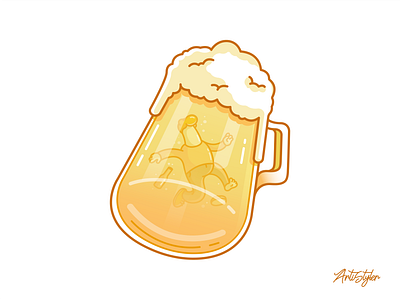 Drunk In Love 🍺 beer character cute design drunk fun illustration life meme monday vector work