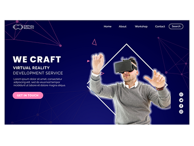 Virtual Reality hero section 3d animation branding design graphic design illustration landing page logo motion graphics tech ui ux vector vr