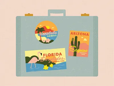 Suitcase arizona beach cactus desert flamingo florida flower hawaii ocean suitcase summer travel tropical vacation