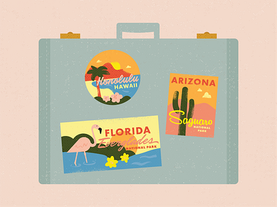 Suitcase arizona beach cactus desert flamingo florida flower hawaii ocean suitcase summer travel tropical vacation