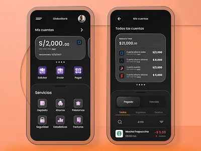 GlobalBank | Mobile App Design app design ui ux