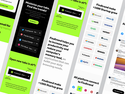 Findtrend Responsive Website Animation (FREEBIE 🎉) animation freebie landing page motion graphics neon responsive responsive design responsive website saas saas landing page saas website ui ux web web animation web design webflow website website animation website design