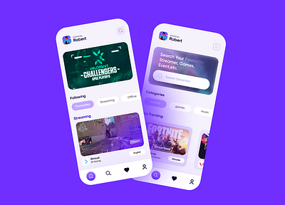 Twitch UI Design clean ui design gaming ui gaming ui design mobile app design twitch ui design ui design