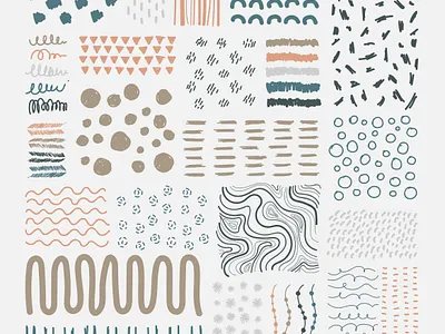 Hand Drawn Pattern Elements | Vector Graphic Set adobe aesthetic background aesthetic wallpaper creative cute design design elements digital art doodle earth tone elements graphic graphic design hand drawn illustration line drawing patterns simple stickers vector