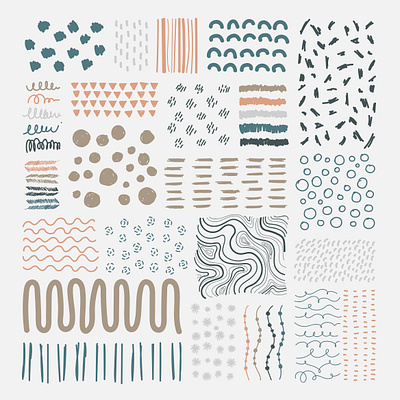 Hand Drawn Pattern Elements | Vector Graphic Set adobe aesthetic background aesthetic wallpaper creative cute design design elements digital art doodle earth tone elements graphic graphic design hand drawn illustration line drawing patterns simple stickers vector