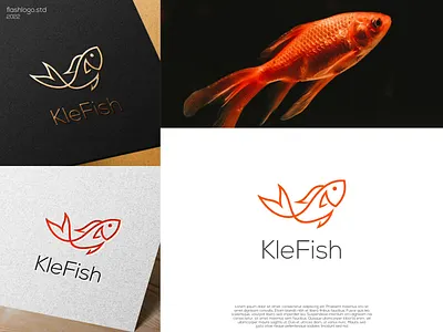 Kle Fish Logo app awesome betta fish brand branding clean design fish grid identity illustration inspirations lettering line logo minimal modern simple vector