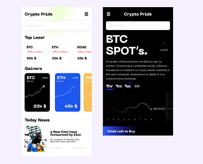 Cryptocurrency App branding crypto app design typography ui ux