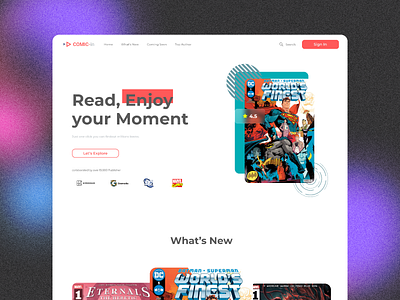 Landing Page Comic Webstore bookstore comic design figma homepage lan landingpage ui uidesign uiux website