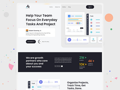 Task Management Landing Page Design apps clean clean design crypto design header exploration homepage landingpage logo minimal minimal design nft responsive task management template ui ui ux website