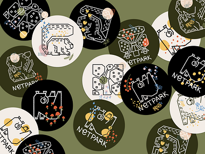 Branded Stickers for Netpark adventure branding design fun graphic design illustration illustration art vector